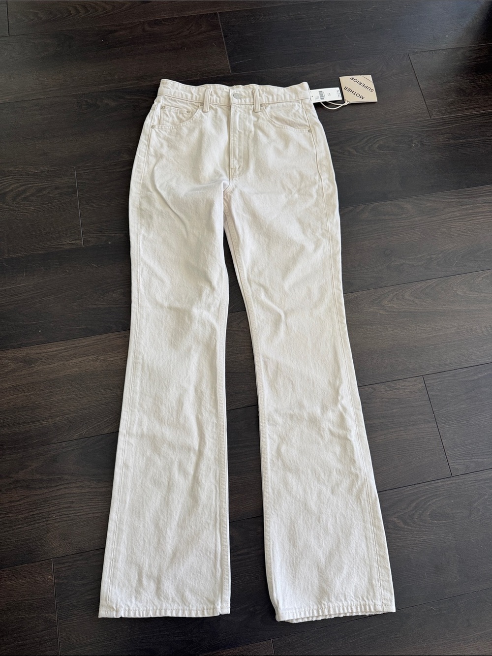 MOTHER NWT MOTHER SCOOTER SKIMP HIGH RISE BOOTLEG JEANS Natural Clean 24
